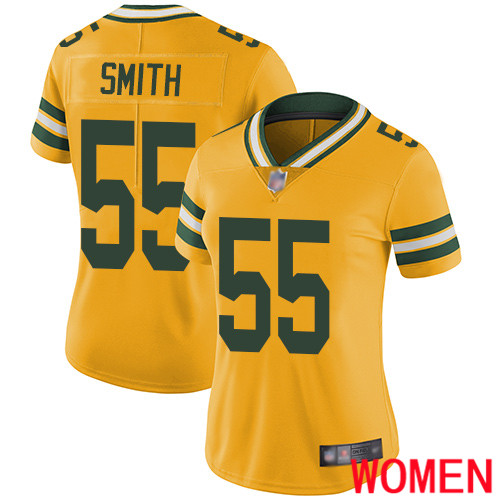 Green Bay Packers Limited Gold Women #55 Smith Za Darius Jersey Nike NFL Rush Vapor Untouchable